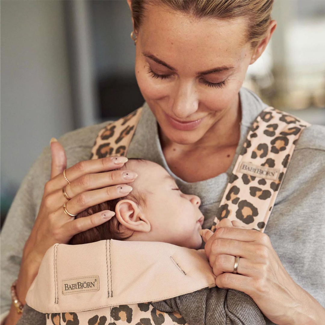 BABYBJ RN Baby Carrier Mini Beige Leopard Cotton