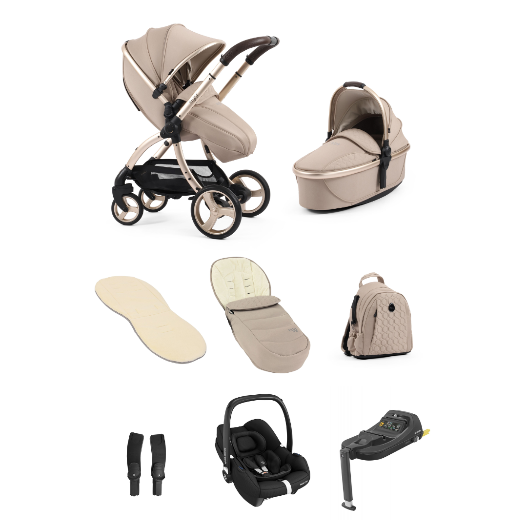 Egg 3 Stroller Luxury Travel System with Maxi Cosi Cabriofix i Size Car Seat Feather Direct 4 Baby