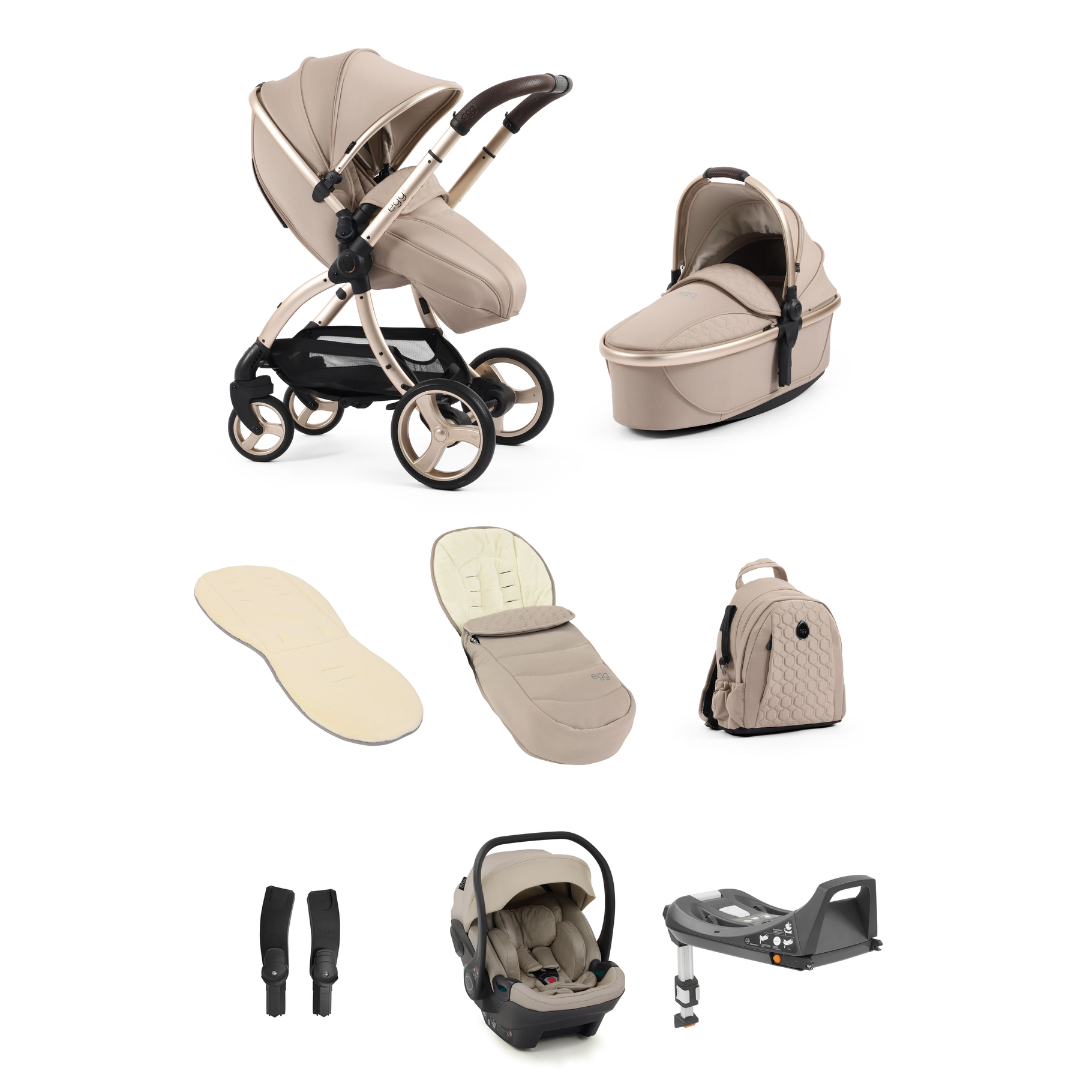 Egg 3 Stroller Luxury Travel System with Egg i Size Car Seat Feather