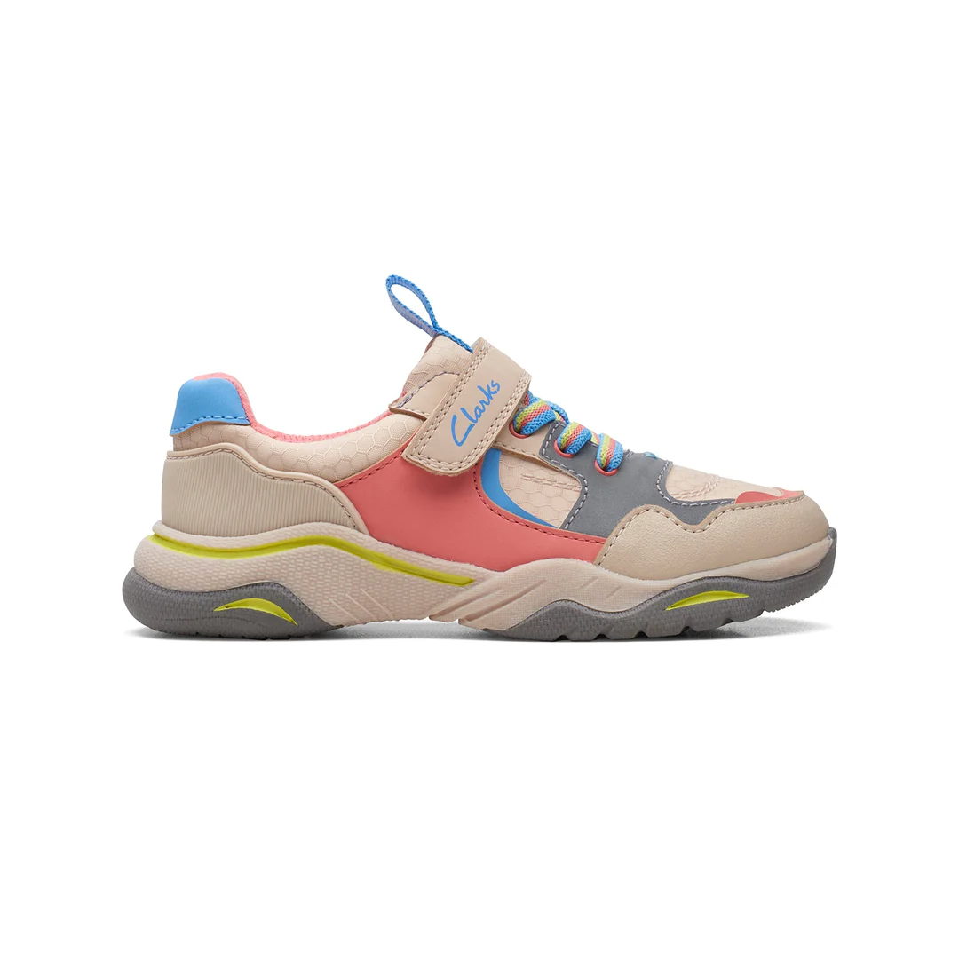 Clarks Feather Jump Kids Trainers Neutral