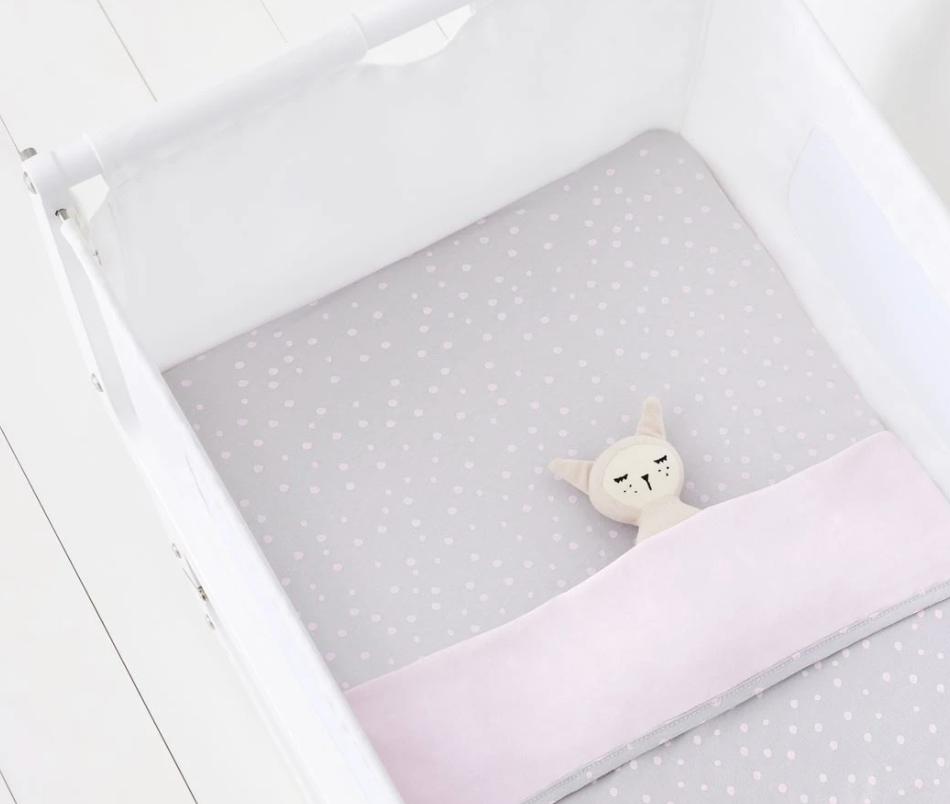 Snuz 2 Pack Crib Fitted Sheets Rose Spots