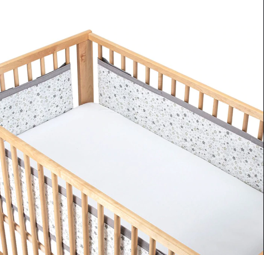 Airwrap 2 Sided Cot Bumper Starry Night Grey