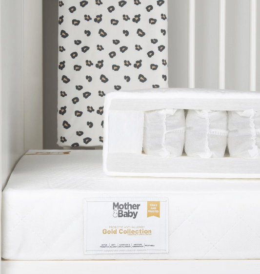 Mother & Baby White Gold Anti-Allergy Pocket Sprung Cot Mattress (120cm x 60cm)
