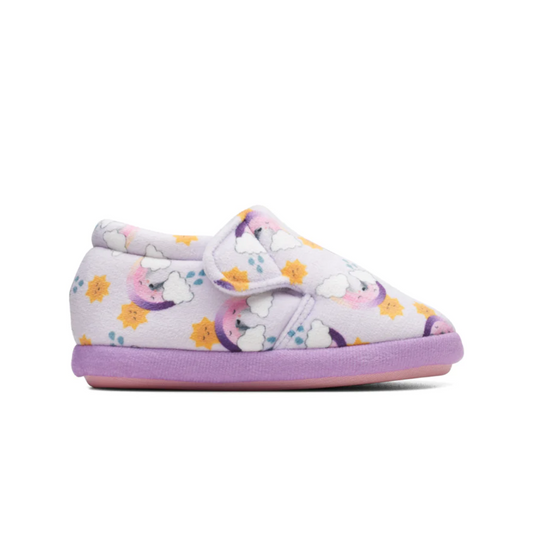 Clarks Fluffy Snug Toddler Slippers | Lilac Combi