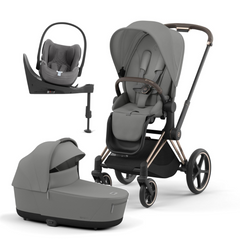 Cybex Priam Pushchair & Cloud T Travel System | Mirage Grey & Rose Gold