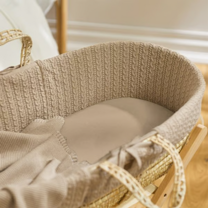 Little Green Sheep Knitted Moses Basket & Rocking Stand Bundle | Truffle