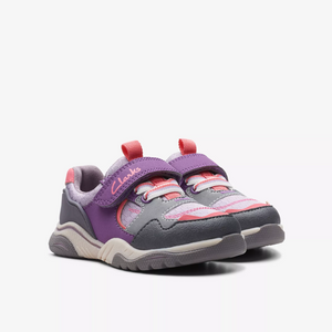 Clarks Feather Jump Toddler Trainers | Purple Combi | Size 5 G