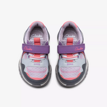 Load image into Gallery viewer, Clarks Feather Jump Toddler Trainers | Purple Combi Size 3 G
