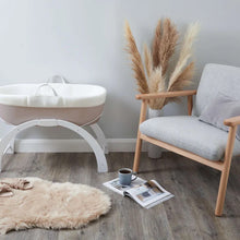 Load image into Gallery viewer, Shnuggle Dreami Moses Basket with Curve Stand | Taupe
