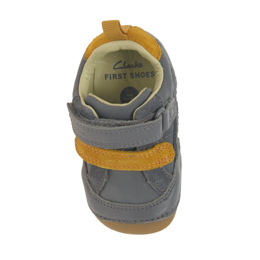 Clarks Tiny Fawn Toddler Shoes Grey Size 2 G