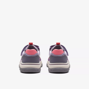 Clarks Feather Jump Kids Trainers | Purple Combi | Size 8 F