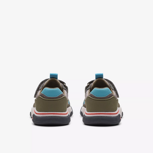 Clarks Feather Jump Toddler Trainers | Khaki Combi | Size 4 F