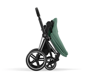 Cybex Priam Pushchair & Lux Carrycot | Leaf Green & Chrome (Black Handle)