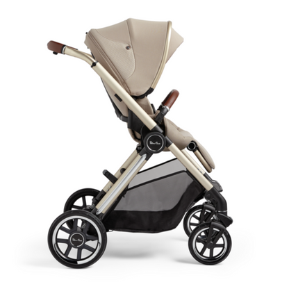 Silver Cross Reef Pushchair & First Bed Folding Carrycot - Stone (FREE Carrycot Stand)