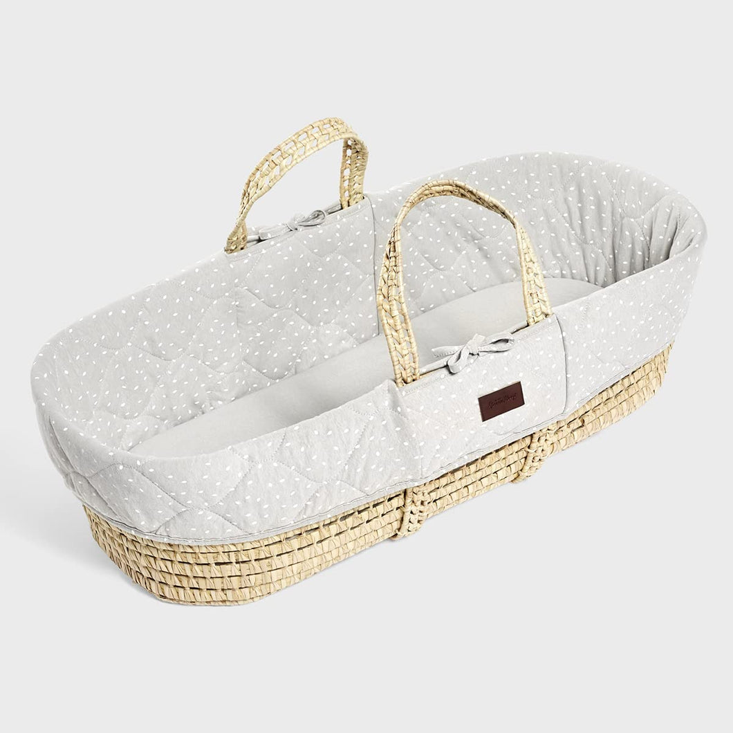 The Little Green Sheep Quilted Moses Basket & Mattress | Printed Dove