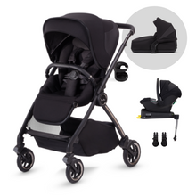 Load image into Gallery viewer, Silver Cross Dune Pushchair, Compact Carrycot &amp; Dream i-Size Travel Pack - Space Black
