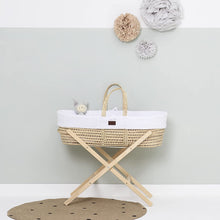 Load image into Gallery viewer, The Little Green Sheep Knitted Moses Basket &amp; Mattress | White
