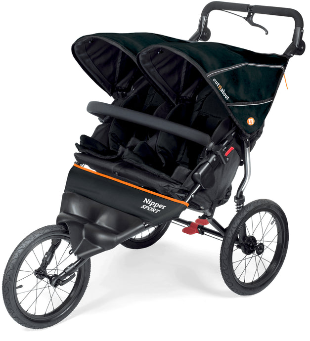 Out'n'About Nipper Sport Double V5 Pushchair | Forest Black