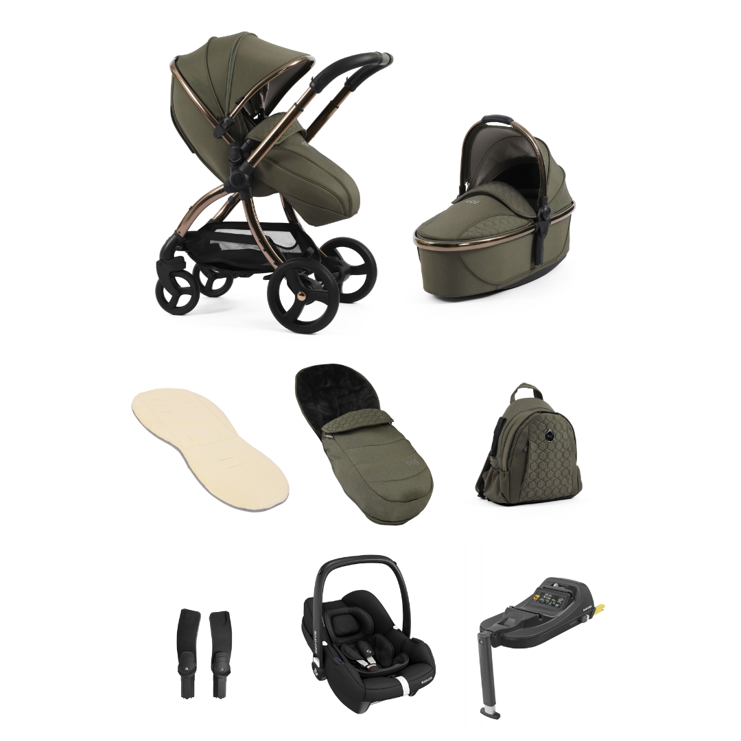 Egg 3 Stroller Luxury Travel System with Maxi-Cosi Cabriofix i-Size Car Seat | Hunter Green
