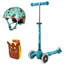Load image into Gallery viewer, Micro Scooter Mini Deluxe LED Scooter Gruffalo Bundle - Aqua
