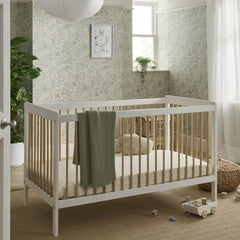 CuddleCo Nola Cot Bed | White & Natural