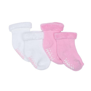 Juddlies Infant Socks - Pink/White - 2 Pack