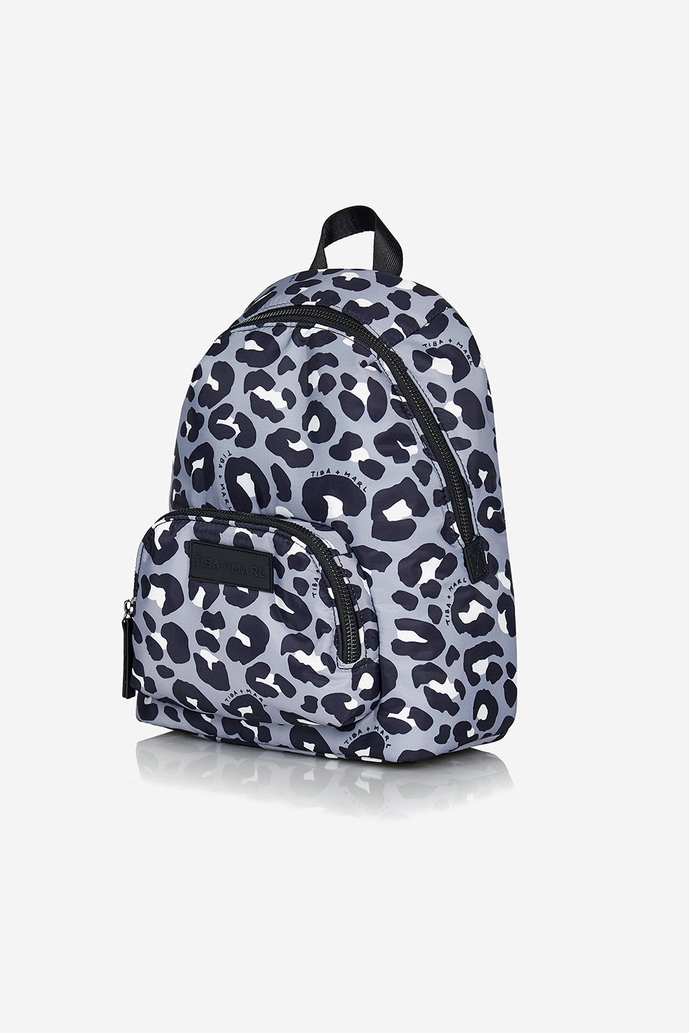 Tiba + Marl Mini Elwood Kids Backpack | Grey / Black Leopard
