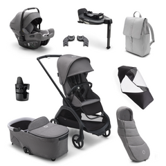 Bugaboo Dragonfly Ultimate Bundle with Turtle 360 Car Seat - Graphite with Grey Melange