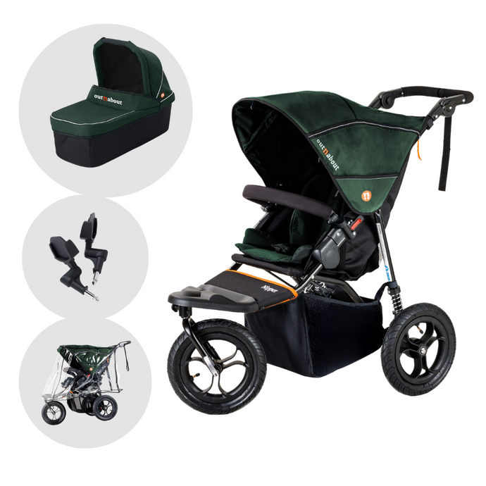 Out'n'About Nipper Single V5 Starter Bundle | Sycamore Green