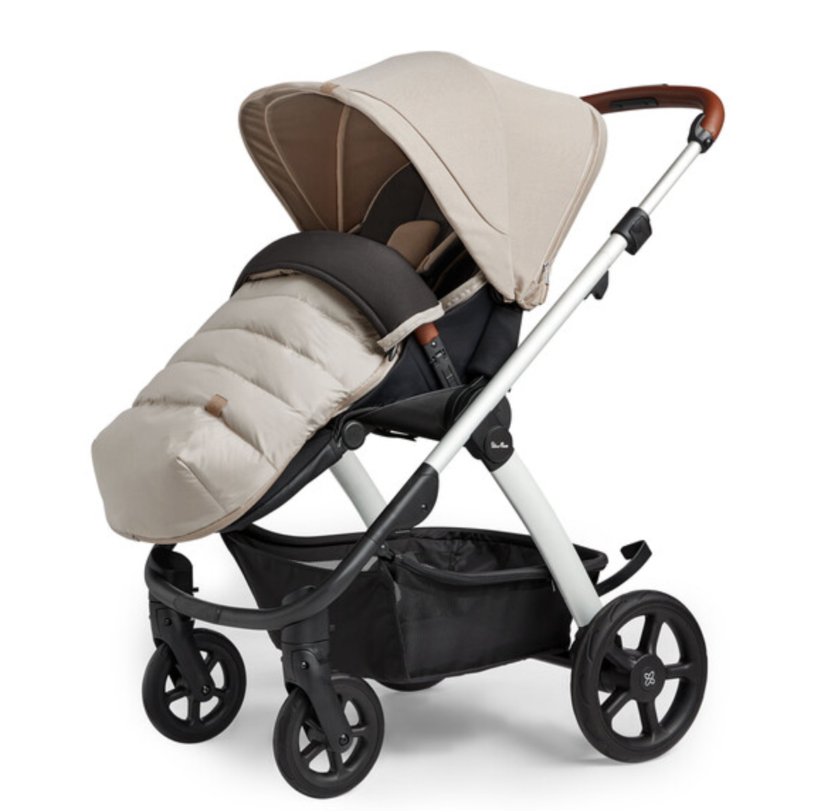 Silver Cross Tide Complete Travel System with Maxi-Cosi Cabriofix i-Size Car Seat | Stone on Silver