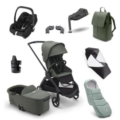 Bugaboo Dragonfly Ultimate Bundle with Maxi-Cosi Cabriofix i-Size Car Seat - Black with Forest Green