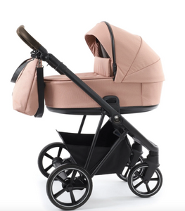 Babystyle Prestige 13 Piece Vogue Travel System - Coral with Black Chassis (Brown Handle)