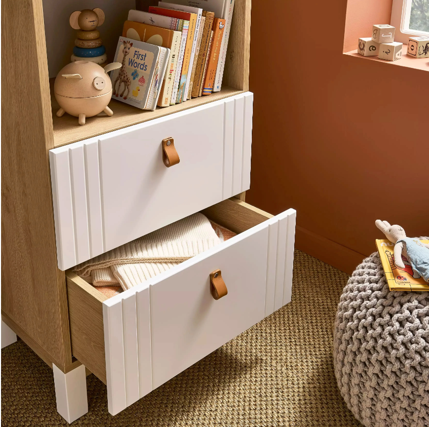 CuddleCo Rafi Bookcase - Oak | White