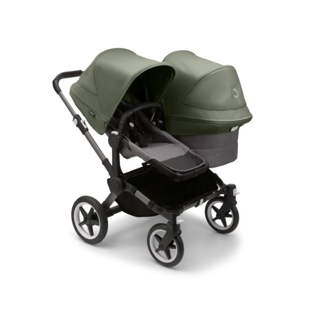 Bugaboo Donkey 5 Duo Pushchair & Carrycot - Graphite / Grey Melange /  Forest Green