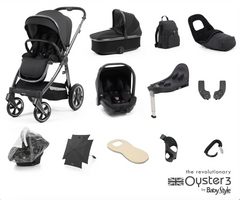 Oyster 3 Ultimate 12 Piece Capsule Travel System | Carbonite (Gun Metal Chassis)