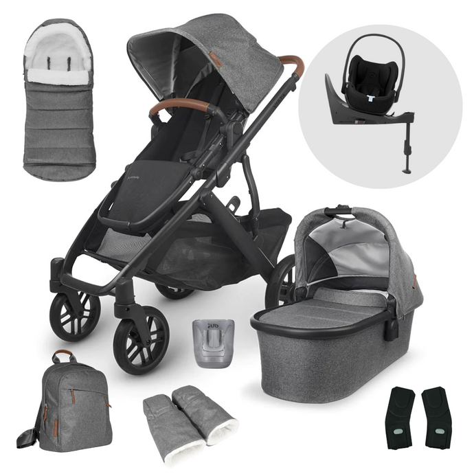 UPPAbaby Vista Pushchair & Cybex Cloud T Complete Travel System - Greyson