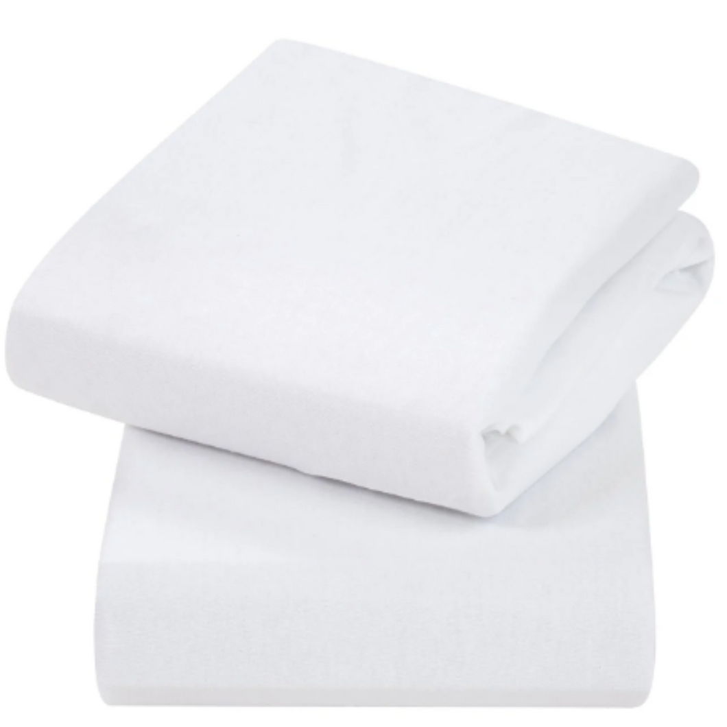 ClevaMama Jersey cotton Fitted Cot Sheets | White