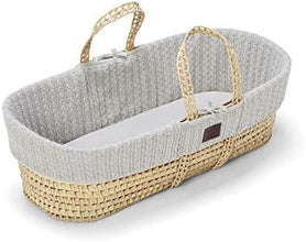 Load image into Gallery viewer, The Little Green Sheep Knitted Moses Basket &amp; Rocking Stand | Dove
