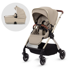 Silver Cross Dune Pushchair & First Bed Folding Carrycot - Stone (FREE Carrycot Stand)