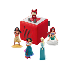 Load image into Gallery viewer, Tonies Starter Box &amp; 4 Girls Disney Audio Characters Bundle | Red
