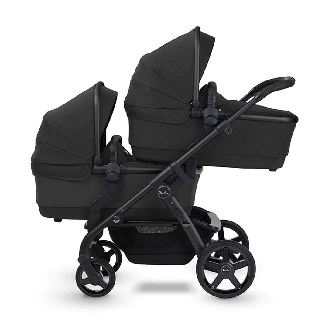 Black silver top cross pushchair