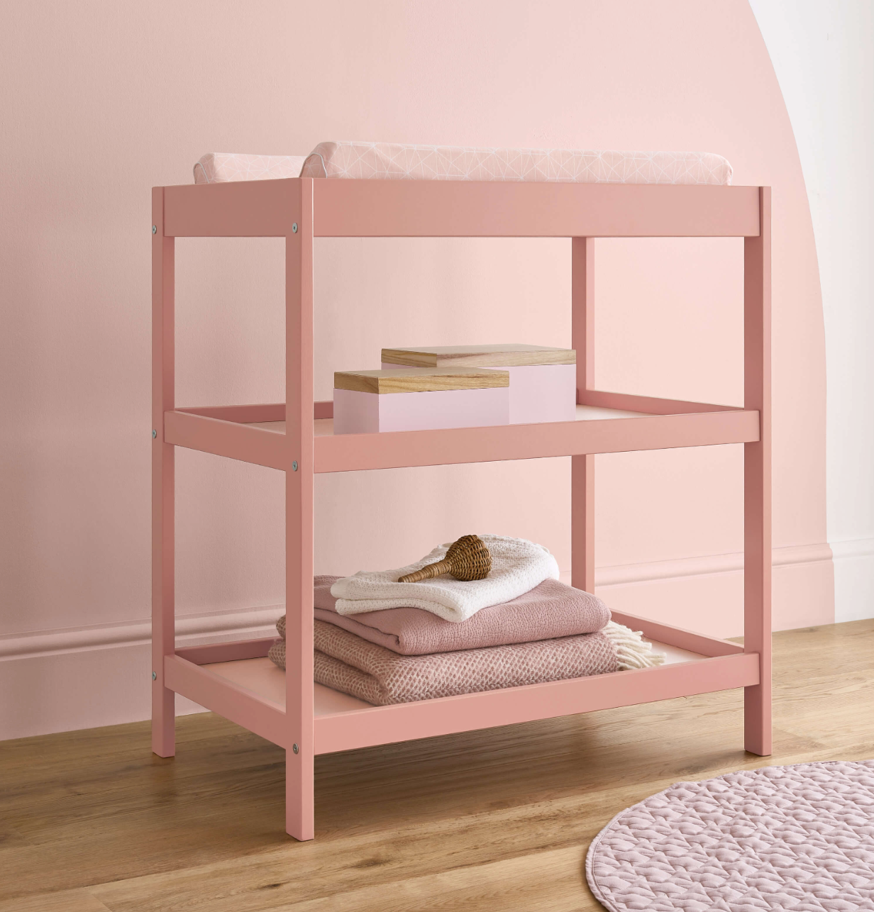 CuddleCo Nola 3 Piece Nursery Furniture Set | Soft Blush