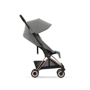 Cybex Coya Platinum Travel System with Cloud T Car Seat | Mirage Grey on Rose Gold