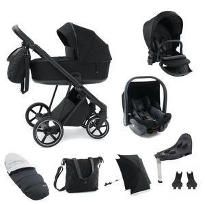 Babystyle Prestige 13 Piece Vogue Travel System - Ebony with Black Chassis (Black Handle)