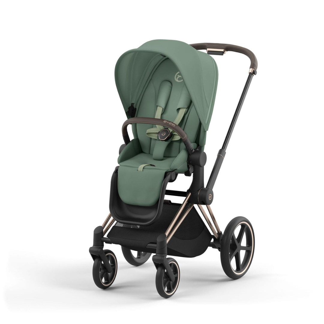 Cybex Priam Pushchair Lux Carrycot Leaf Green Rose Gold