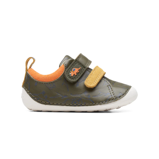 Clarks Tiny Rex Toddler Shoes | Khaki Interest 