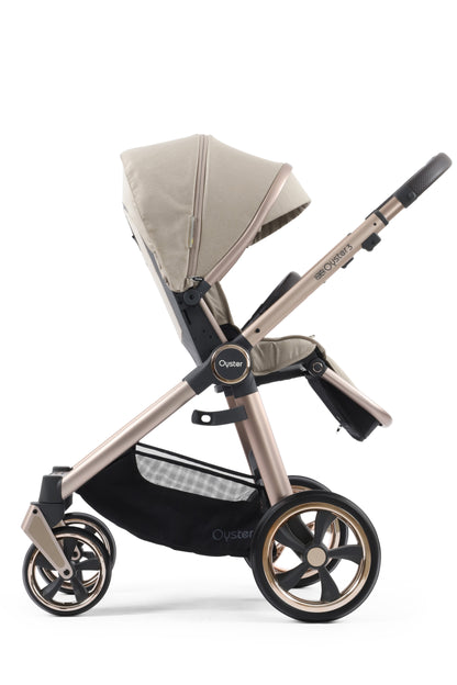 Oyster 3 Luxury 7 Piece Maxi Cosi Pebble Pro 360 Travel System | Crème Brulee (Champagne Chassis)