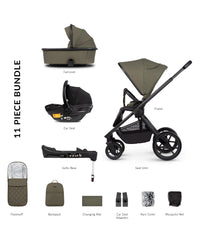 Venicci Tinum Edge 4in1 Complete Travel System with Isofix Base | Moss