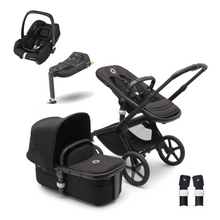 Load image into Gallery viewer, Bugaboo Fox 5 Complete &amp; Maxi-Cosi Cabriofix i-Size Travel System - Black/Midnight Black
