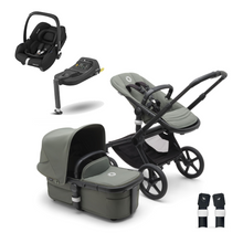 Load image into Gallery viewer, Bugaboo Fox 5 Complete &amp; Maxi-Cosi Cabriofix i-Size Bundle - Black/Forest Green
